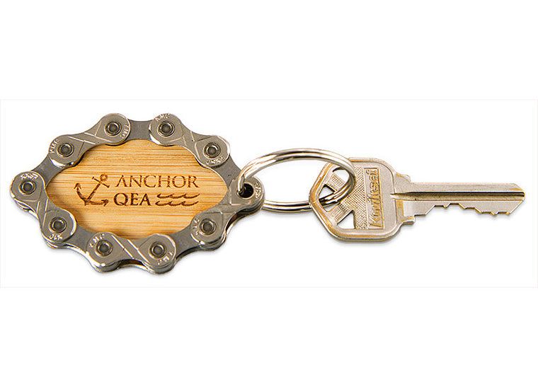 Oval Bamboo Keychain - handmade and memorable but light and affordable