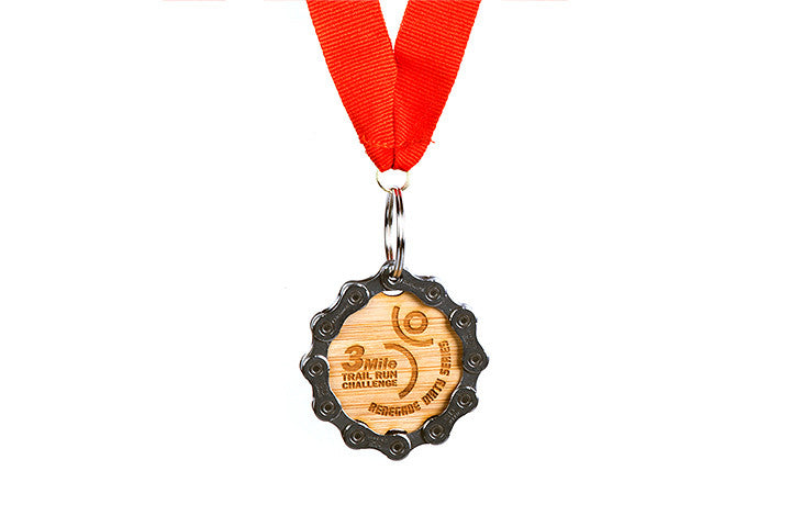 Engraved Bamboo Medal - Handmade from recycled materials