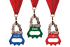 Creative and interesting Bottle Opener Medals - choose from black, blue, green, and red
