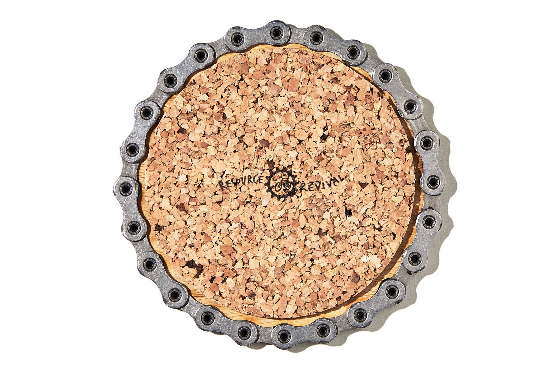 Resource Revival Bike Chain Coaster - Cork Back